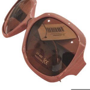 Sunglasses Dark Pinkish Brown Tan Oversized Round Square Full Rim
